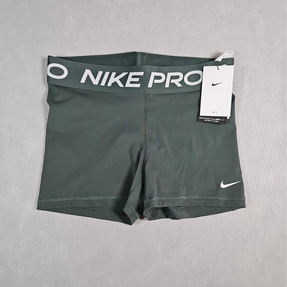 Nike Pro Womens Green 3" Compression Training Shorts Size Large NWT